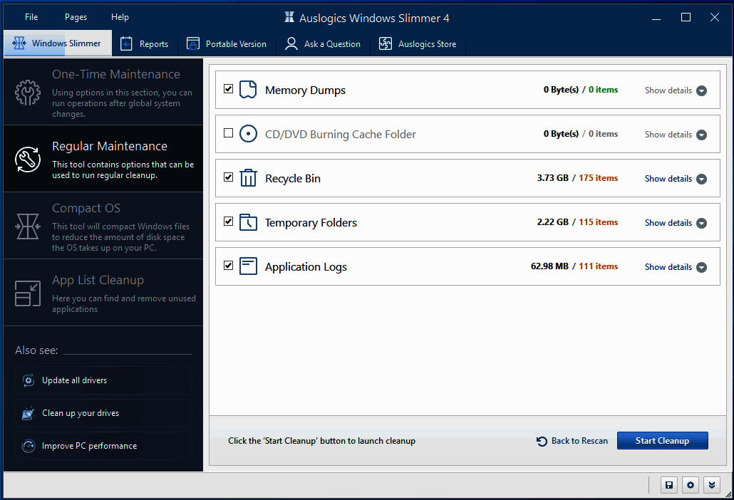 系統(tǒng)優(yōu)化工具 | Auslogics Windows Slimmer v5.0.1.1 綠色版