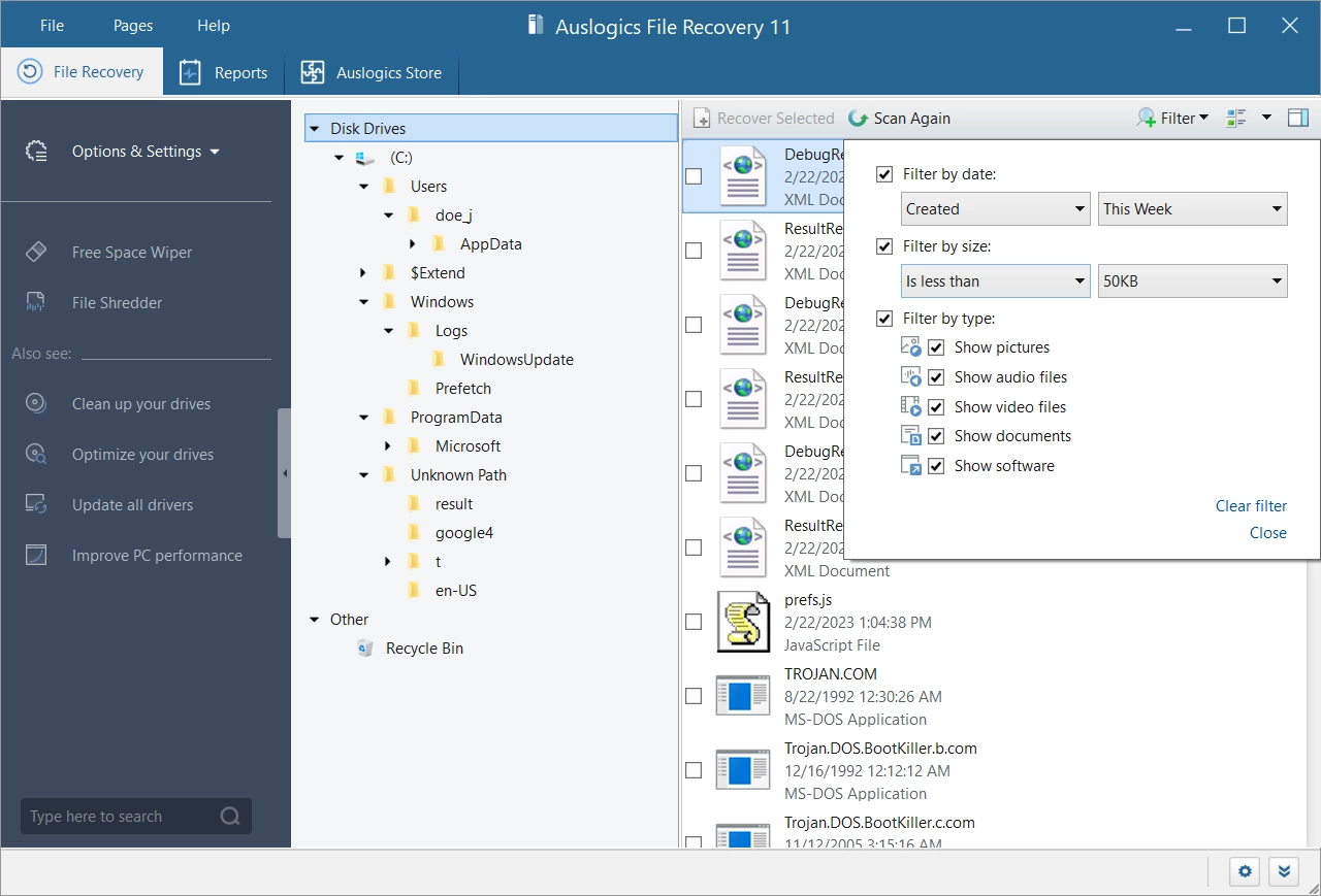 丟失文件恢復(fù)軟件 | Auslogics File Recovery v12.0.1.1 綠色版