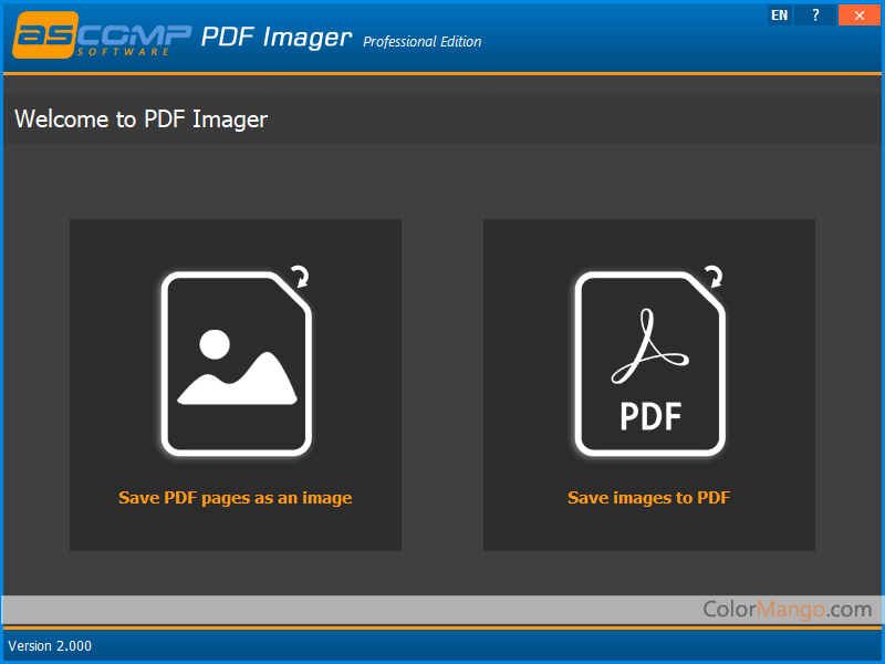 PDF轉(zhuǎn)圖片工具 | ASCOMP PDF Imager Pro v2.010 綠色版