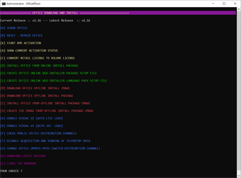 安裝激活修復(fù)Office的腳本程序 | Office(R)Tool v16.3.0 綠色版