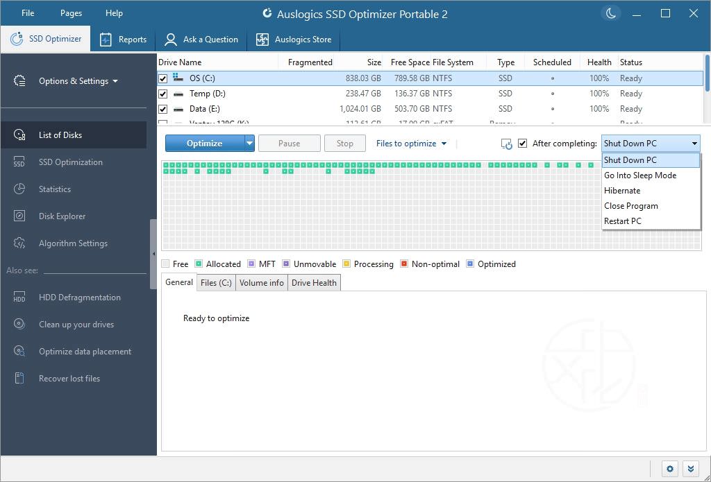 固態(tài)硬盤(pán)優(yōu)化工具 | Auslogics SSD Optimizer v2.0.1.1 便攜版