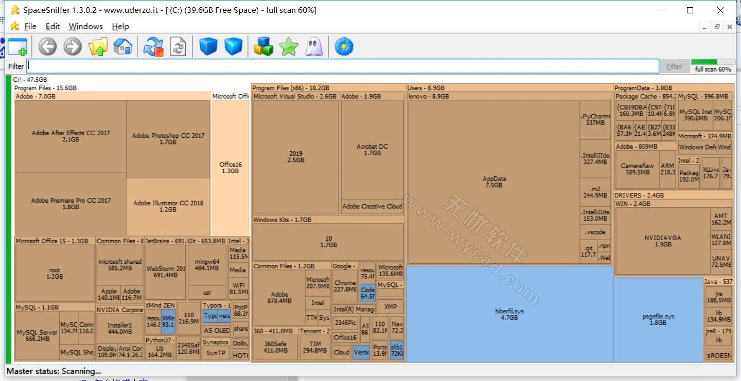 磁盤空間分析工具 | SpaceSniffer v2.1.0.21 漢化綠色版