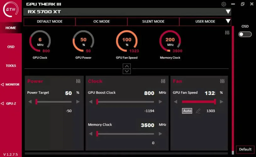 显卡超频GPU Tweak III v2.0.7.3