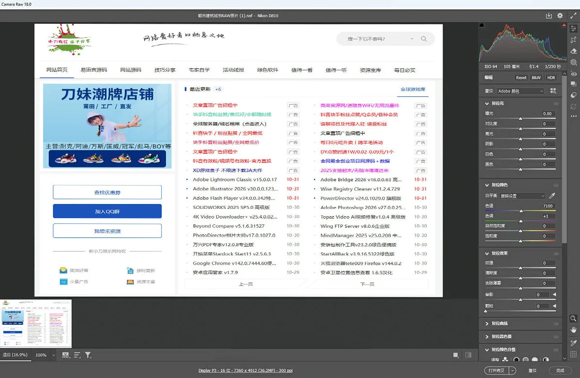 RAW处理Adobe Camera Raw v18.1.1中文版