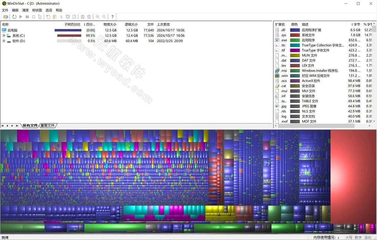 磁盤(pán)使用統(tǒng)計(jì)工具 | WinDirStat v2.5.0 / 2.5.6 Beta 中文綠色版