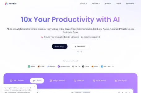 Anakin.ai的网站截图