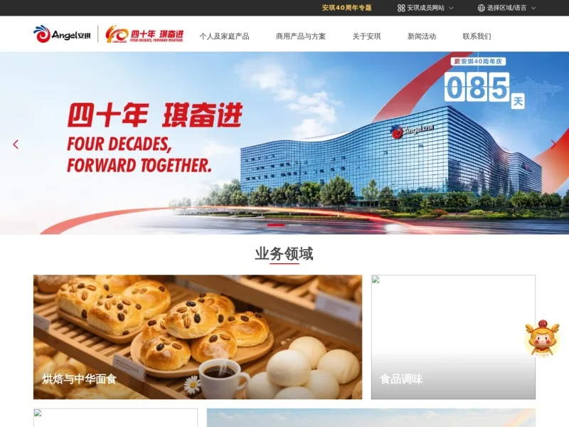 安琪酵母的网站截图