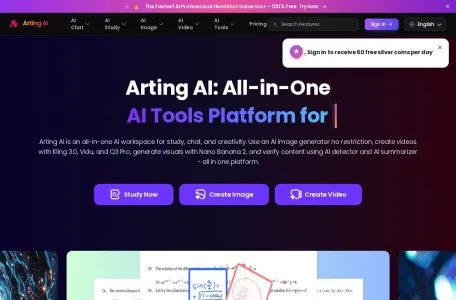 Arting免费AI名人语音生成器的网站截图