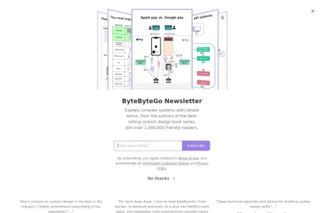 ByteByteGo Newsletter的网站截图