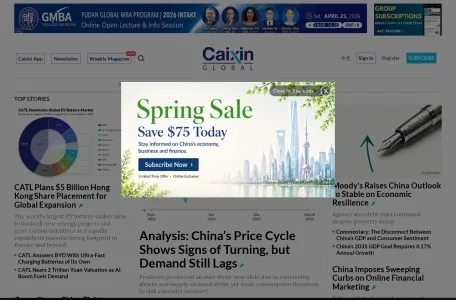 财新网的网站截图