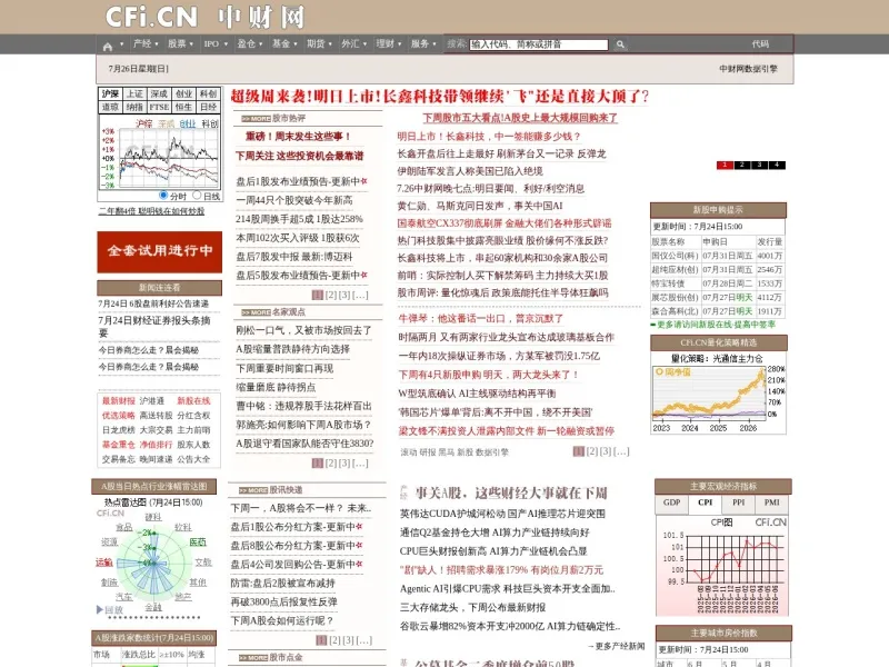 中国财经信息网的网站截图