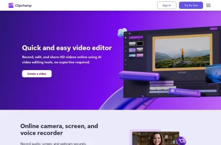 Clipchamp的网站截图