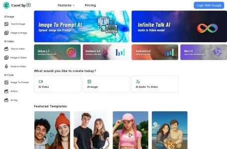 CoCoClip.AI的网站截图
