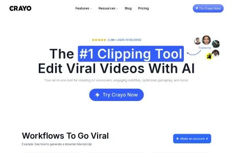 Crayo AI的网站截图