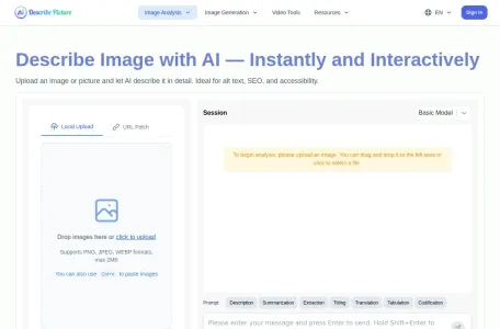Describe Image & Picture的网站截图