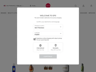 dfs环球免税店的网站截图