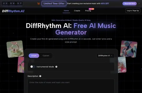 DiffRhythm AI的网站截图