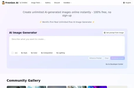 FreeGen AI的网站截图