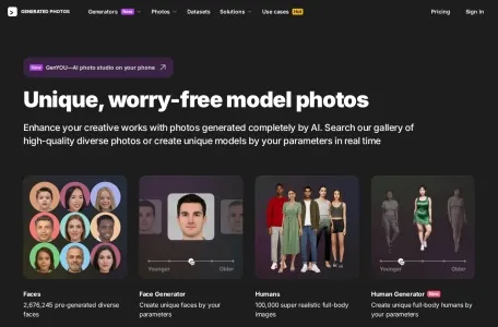 Generated Photos的网站截图