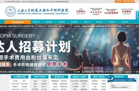 上海和平眼科医院的网站截图
