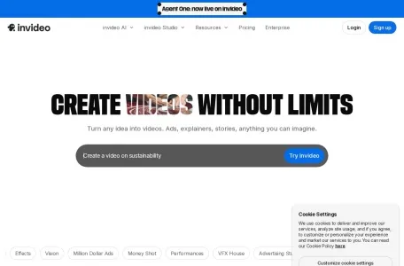InVideo AI的网站截图
