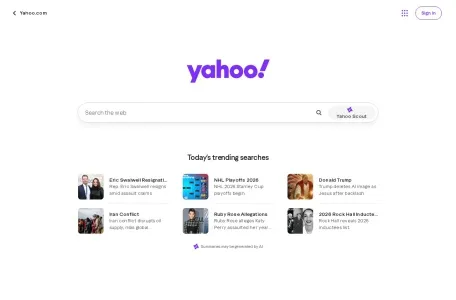 Yahoo搜索韩国版的网站截图