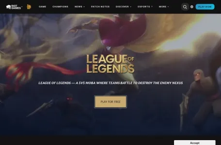 League of Legends的网站截图