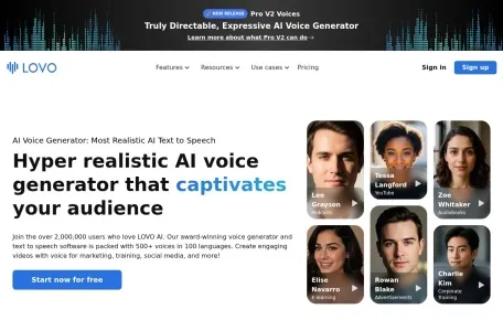 LOVO AI的网站截图