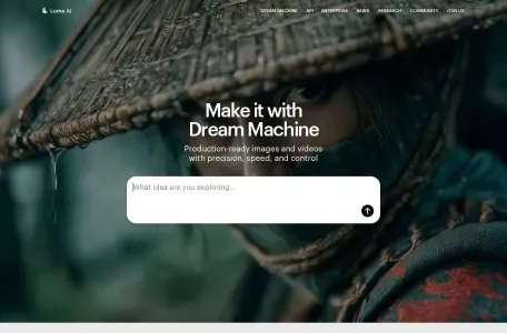 Luma Dream Machine的网站截图