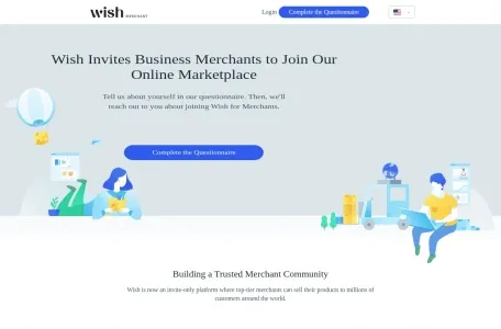 Wish 商户平台的网站截图