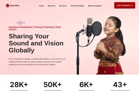 尼泊尔音乐网的网站截图