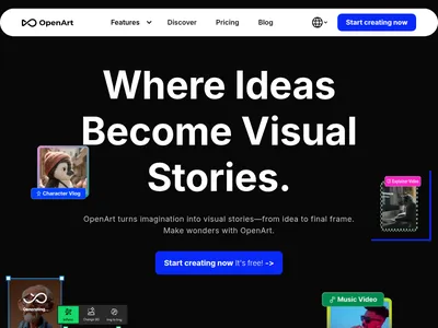 OpenArt Characters的网站截图