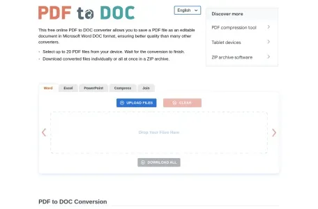 pdf2word.io的网站截图