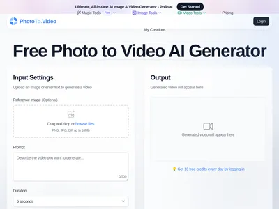 Photo To Video的网站截图