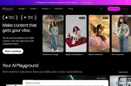 Picsart的网站截图