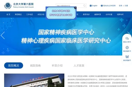 北京大学第六医院的网站截图