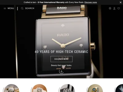 RADO瑞士雷达表的网站截图
