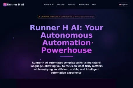 Runner H AI的网站截图