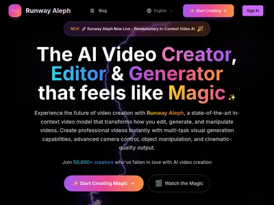 Runway Aleph的网站截图
