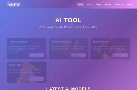 Sayme AI配音的网站截图