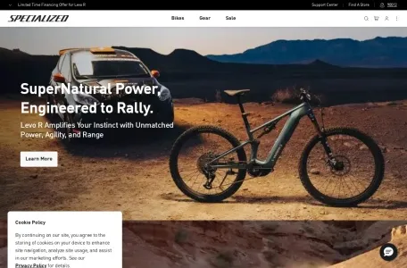 Specialized 自行车的网站截图