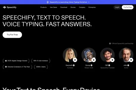 Speechify的网站截图