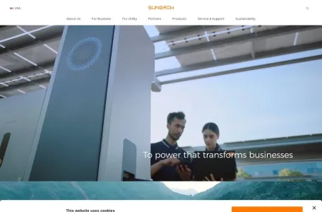 阳光电源的网站截图