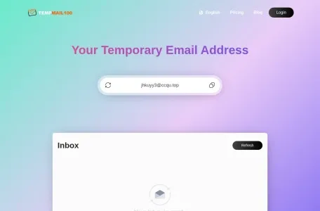 tempmail100临时邮箱的网站截图
