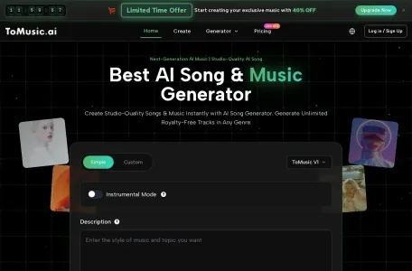 ToMusic.ai的网站截图