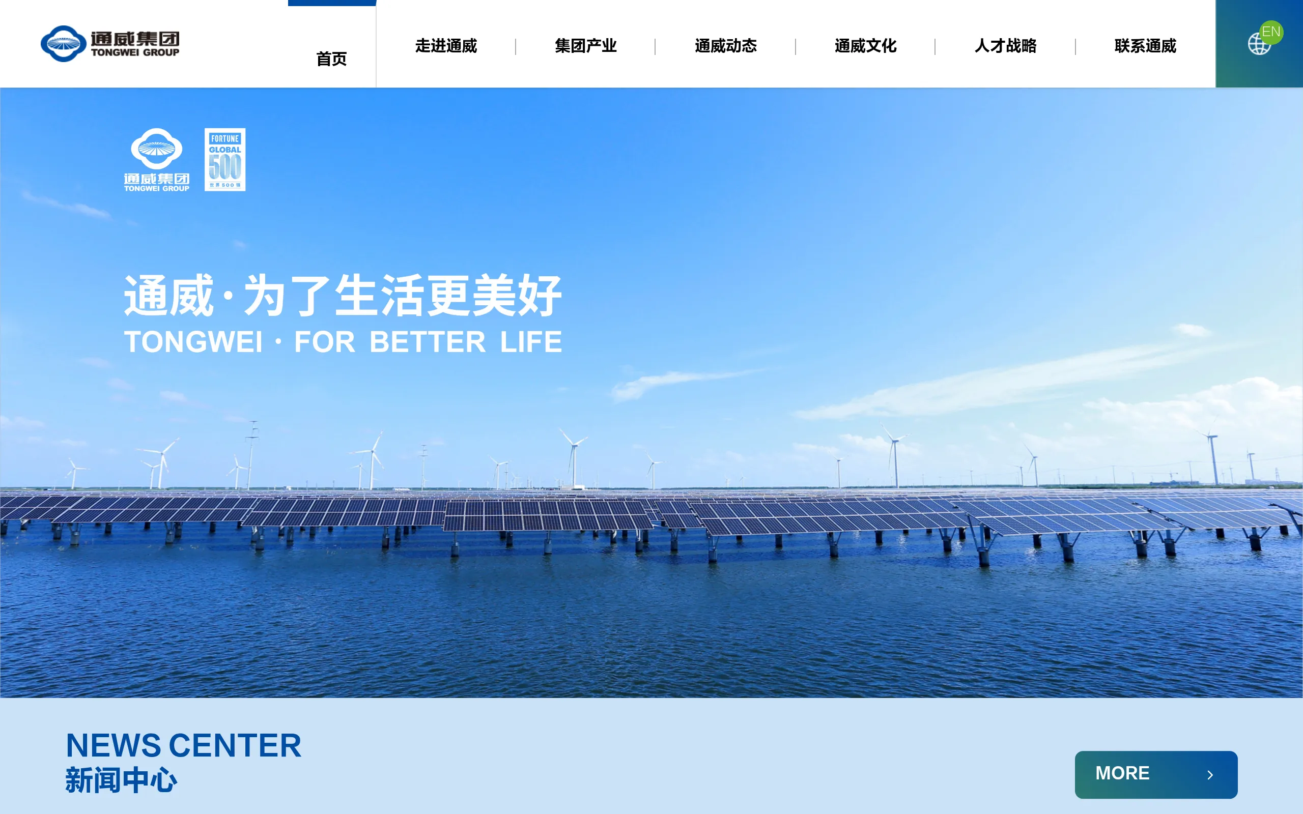 通威集团有限公司的网站截图