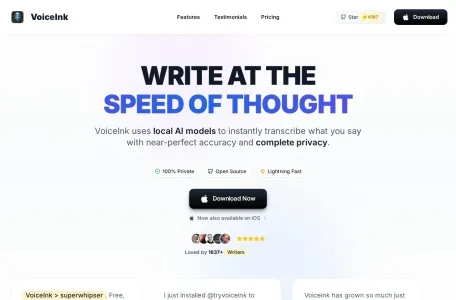 VoiceInk的网站截图