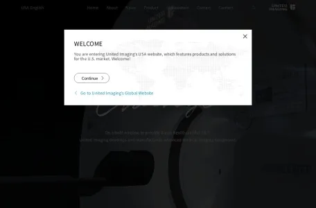 上海联影公司官网的网站截图