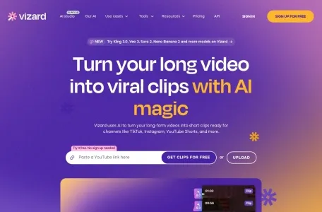 Vizard的网站截图