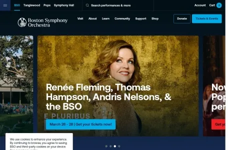 波士顿交响乐团的网站截图